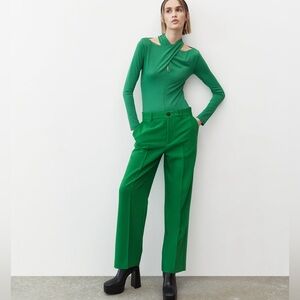 ZARA Green Wide Leg Pants